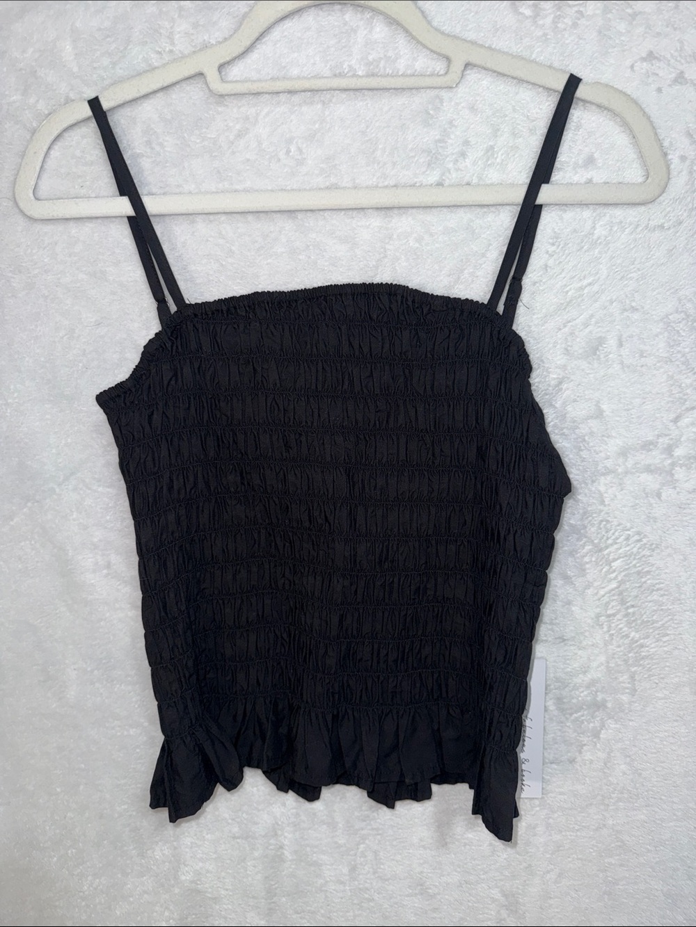 YFB Young Fabulous & Broke Black Smocked Adjustable Spaghetti-Strap Cami Top‎ S